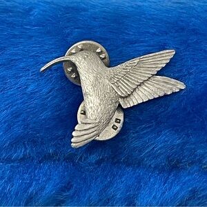 Vintage Hummingbird Pewter Pin GG Harris Broach Lapel Hat 1990 #350